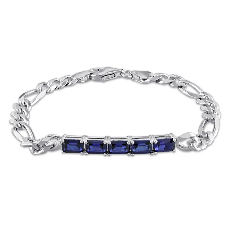 Created Blue Sapphire Birthstone Link Bracelet sold by Lord & Taylor