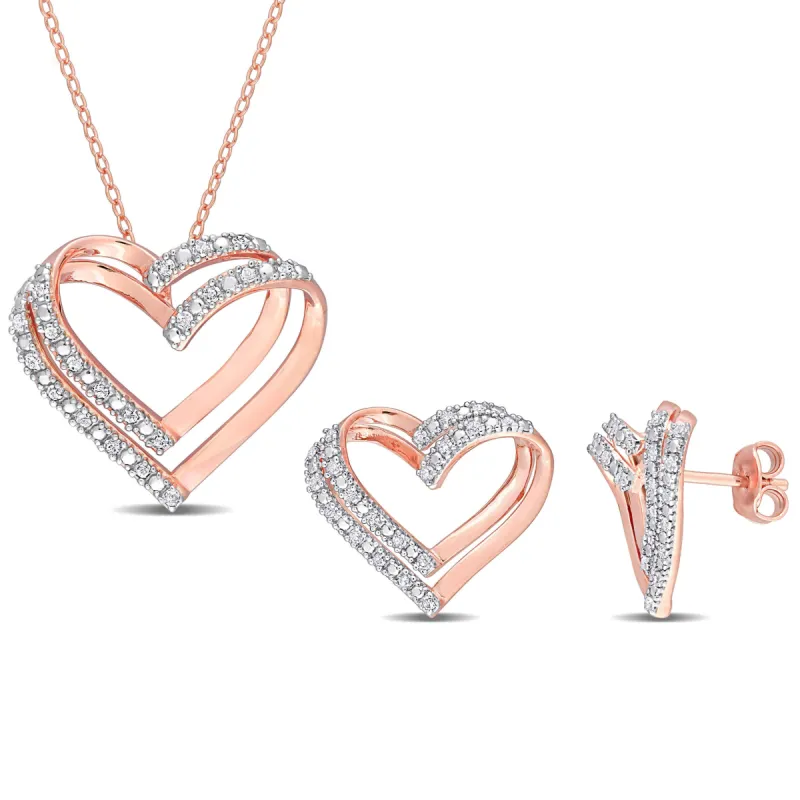 2-Piece Set Diamond Heart Necklace and Earrings sold by Lord & Taylor