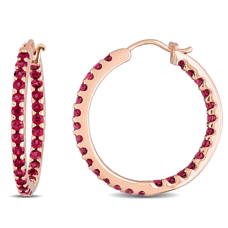 Garnet Inside Outside Hoop Earrings sold by Lord & Taylor