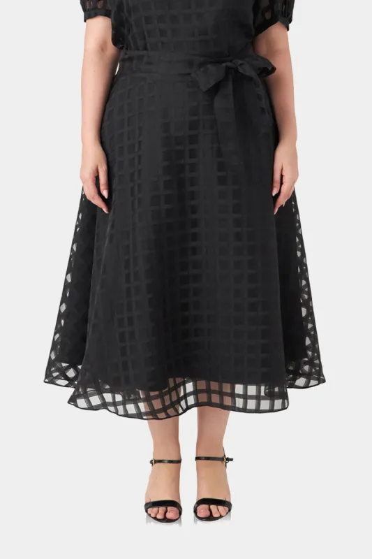 Plaid Organza Fit & Flare Midi Skirt sold by Lord & Taylor