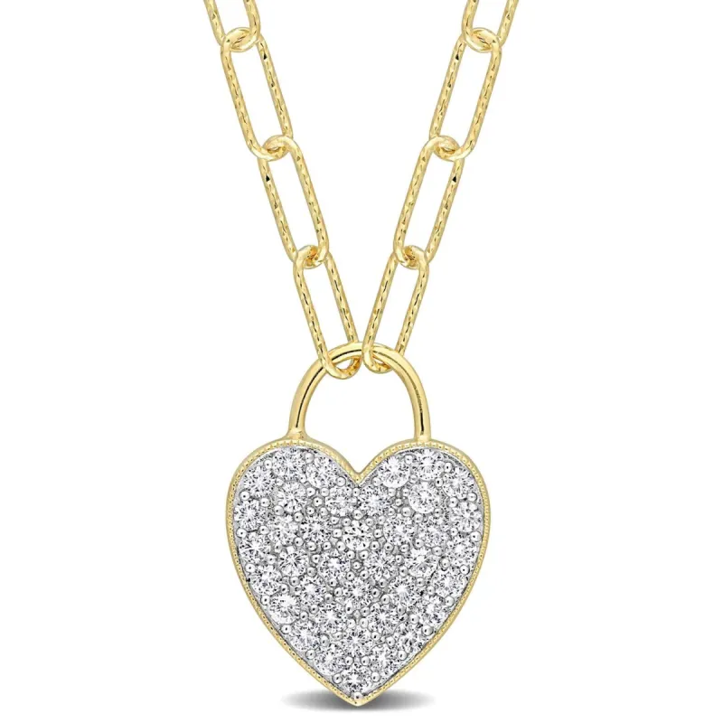 Created White Sapphire Heart Necklace sold by Lord & Taylor