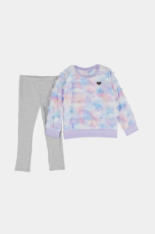 Girls Fur Top & Leggings 2-Piece Set sold by Lord & Taylor
