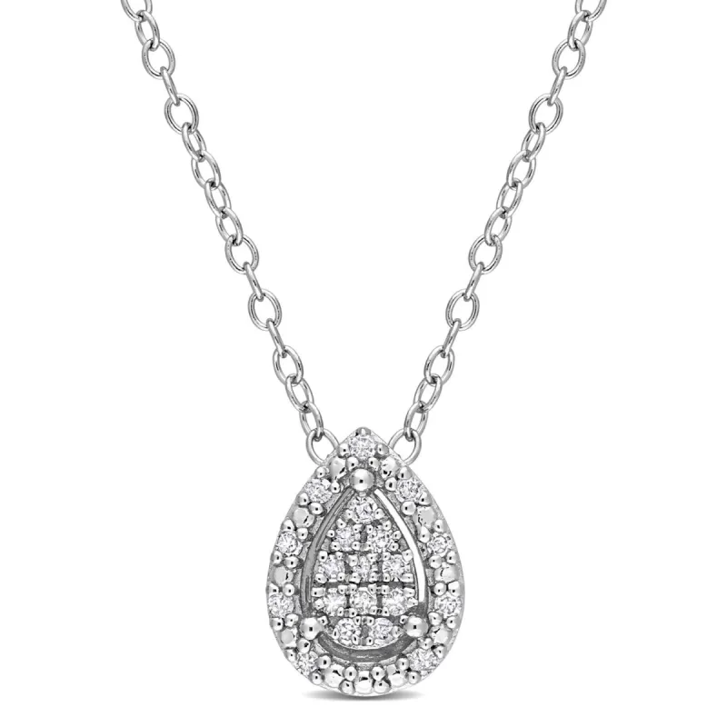 Diamond Teardrop Halo Necklace sold by Lord & Taylor