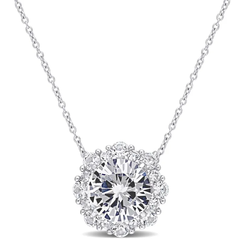 10k White Gold Created White Sapphire Necklace sold by Lord & Taylor