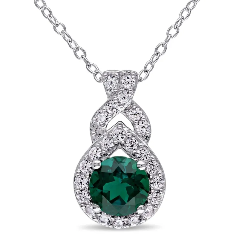 Created Emerald and Created White Sapphire Necklace sold by Lord & Taylor