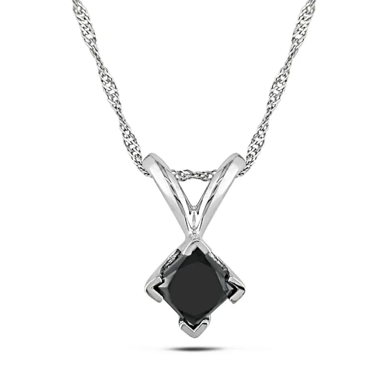 14k White Gold Black Diamond Necklace sold by Lord & Taylor