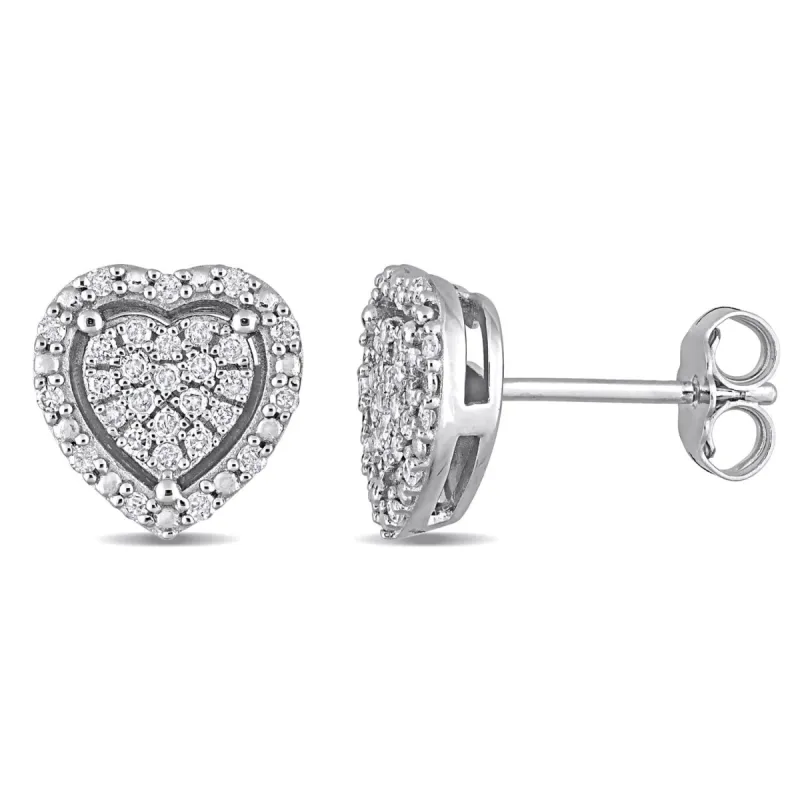 Diamond Heart Halo Earrings sold by Lord & Taylor