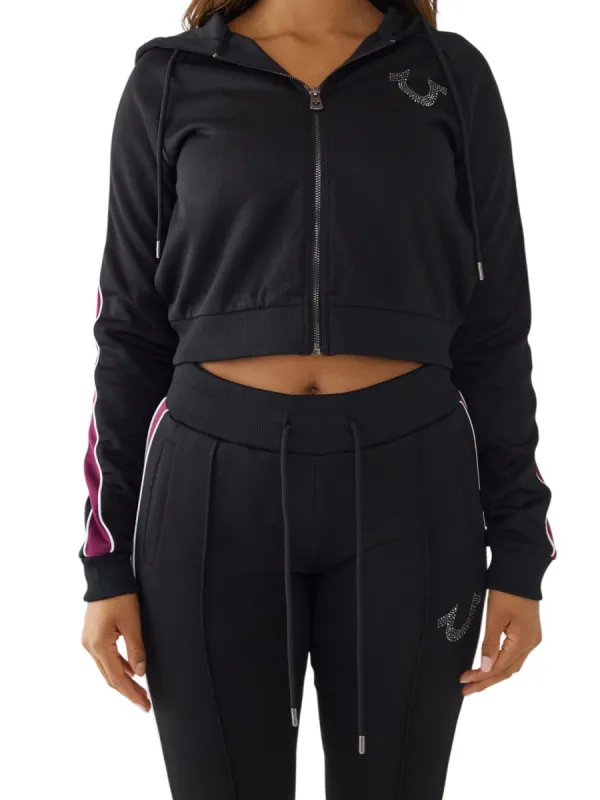 Crystal Raglan Zip Hoodie sold by Lord & Taylor