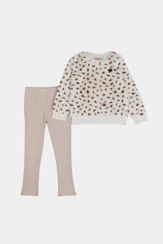 Girls Fur Top & Leggings 2-Piece Set sold by Lord & Taylor