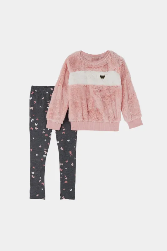 Girls Fur Top & Leggings 2-Piece Set sold by Lord & Taylor