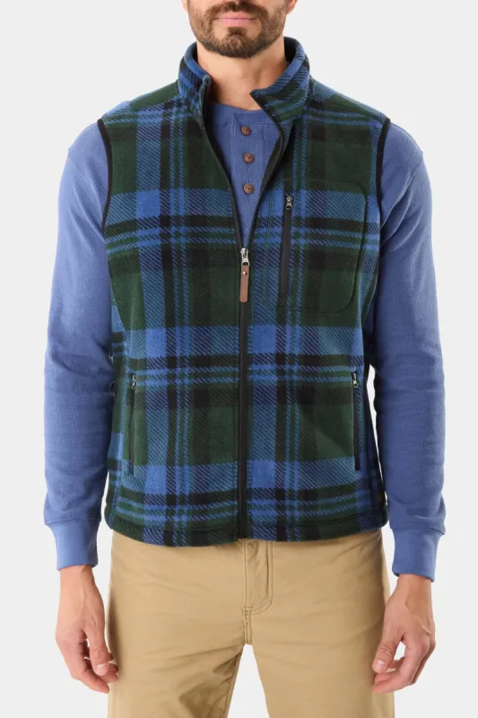Sherpa-Lined Plaid Micro Polarfleece Vest sold by Lord & Taylor