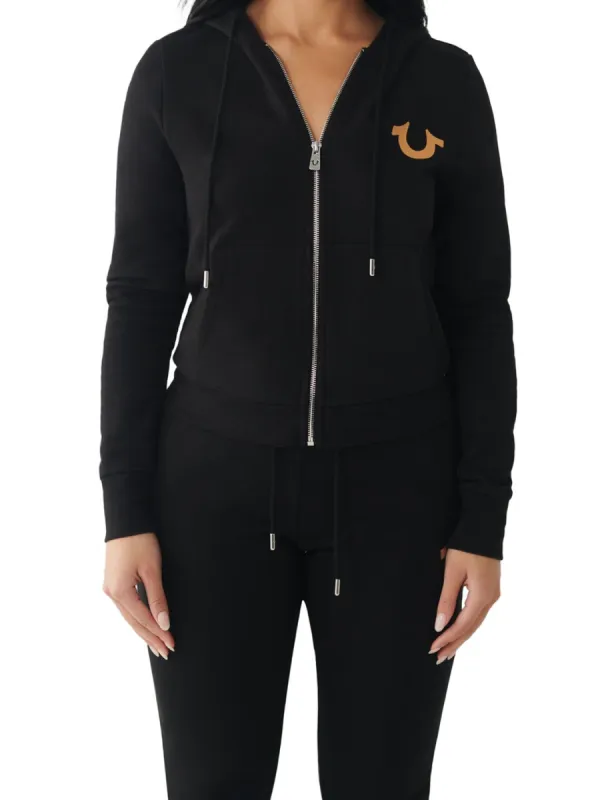 Flock Arched Logo Zip Hoodie sold by Lord & Taylor