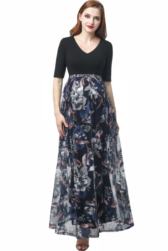 Annabelle Maternity Mesh Print Maxi Dress sold by Lord & Taylor