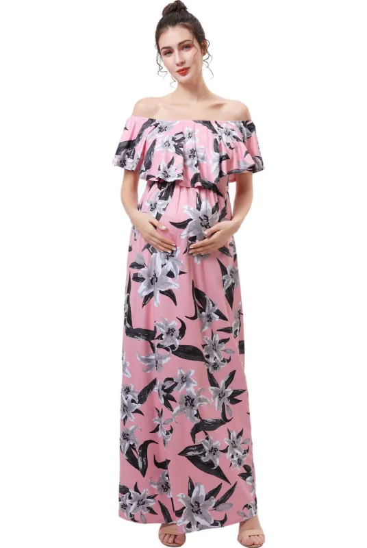 Clara Maternity/Nursing Floral Print Maxi Dress sold by Lord & Taylor