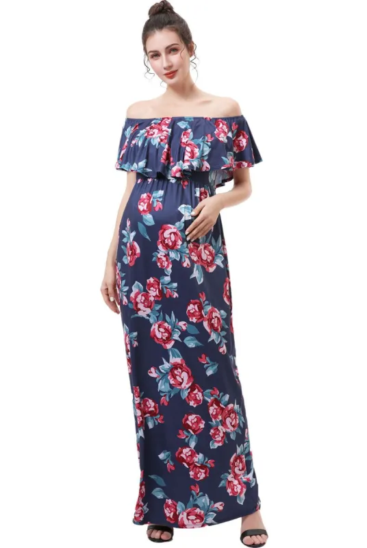 Brielle Maternity/Nursing Floral Print Maxi Dress sold by Lord & Taylor