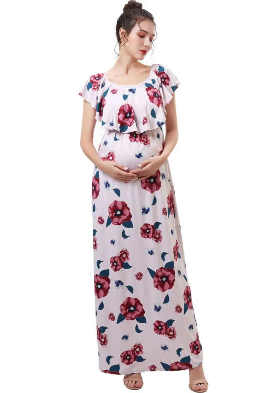 Lydia Maternity Nursing Floral Print Maxi Dress sold by Lord & Taylor