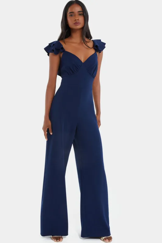 Scuba Crepe Frill Detail Strappy Jumpsuit sold by Lord & Taylor