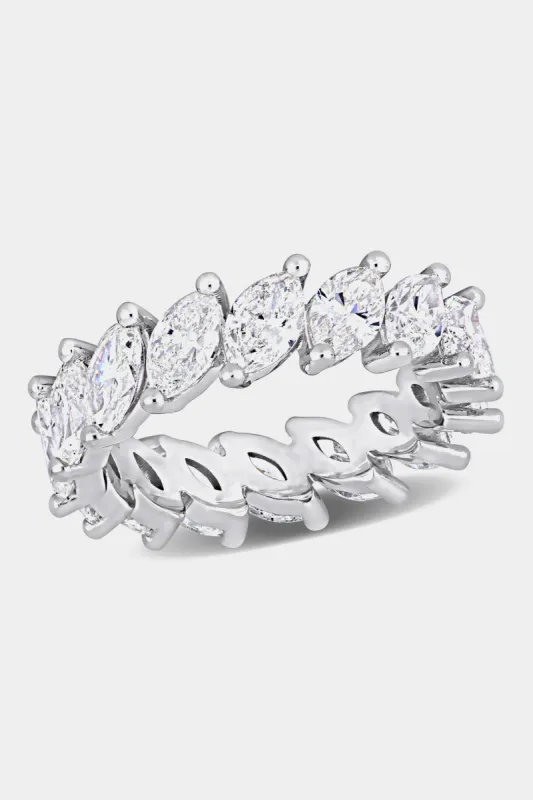 Diamond Marquise Cut Eternity 18k White Gold Ring sold by Lord & Taylor