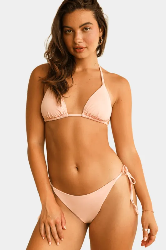 Palm Tie Back Sunset Pink Triangle Bikini Top sold by Lord & Taylor