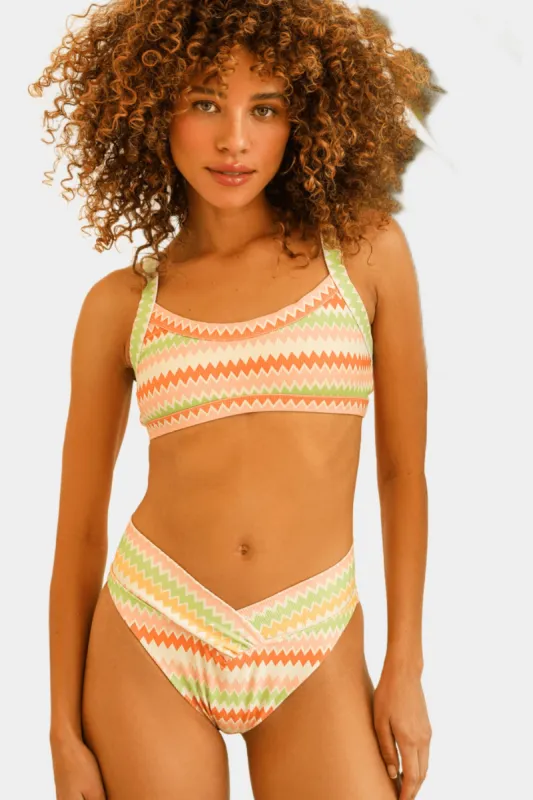 Retro High Cut Cheeky Swim Bikini Bottom - Hang Ten Stripe sold by Lord & Taylor