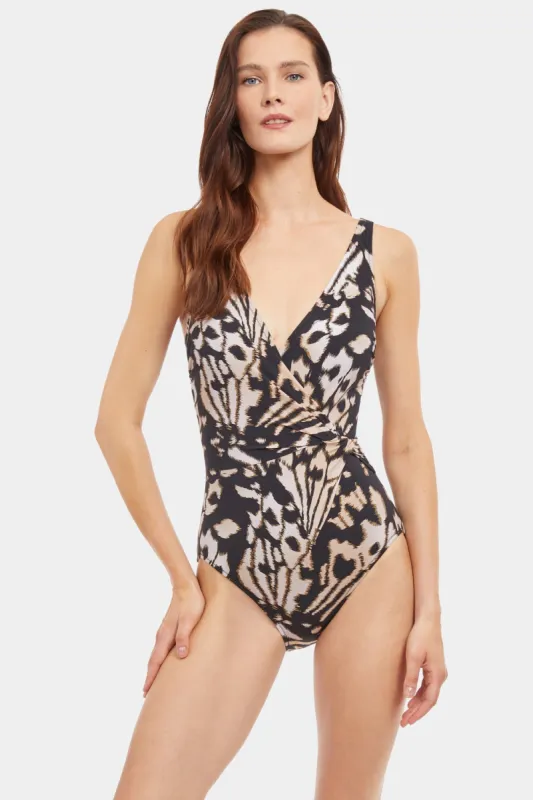 Miss Butterfly Surplice V Neck One Piece sold by Lord & Taylor