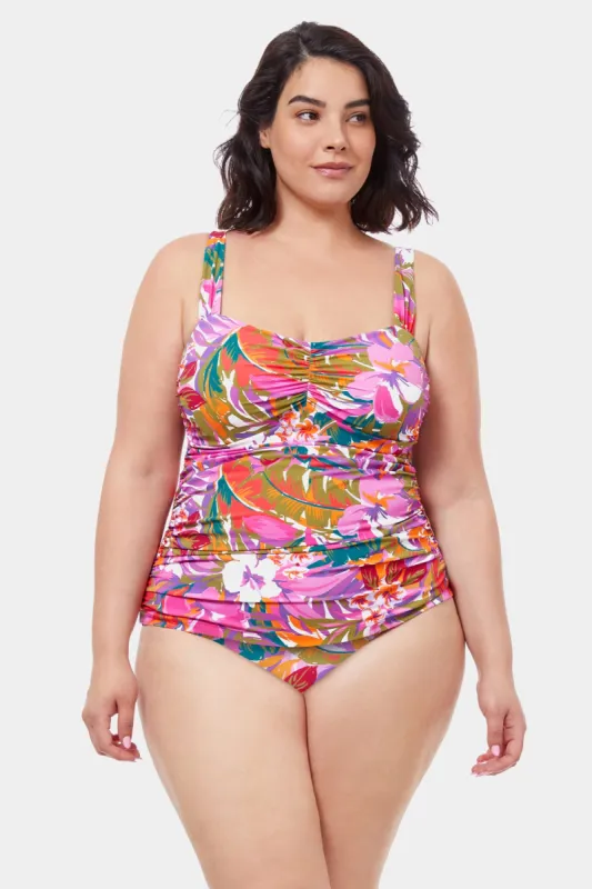 Plus Tropikaia Cinch Front Tankini sold by Lord & Taylor