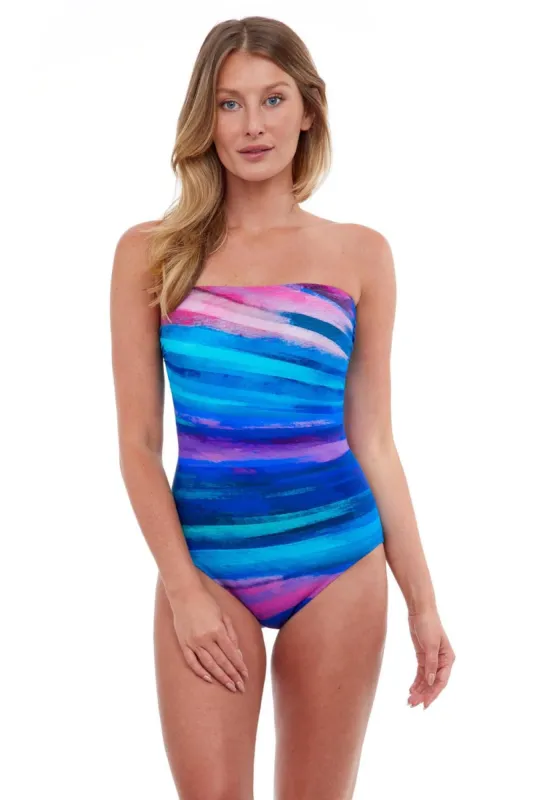 Midnight Light Bandeau One Piece sold by Lord & Taylor