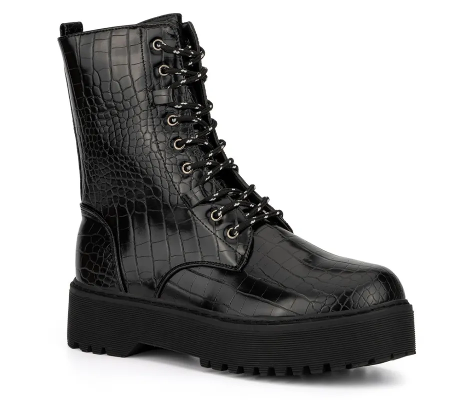 Freya Crocodile Combat Boot sold by Lord & Taylor