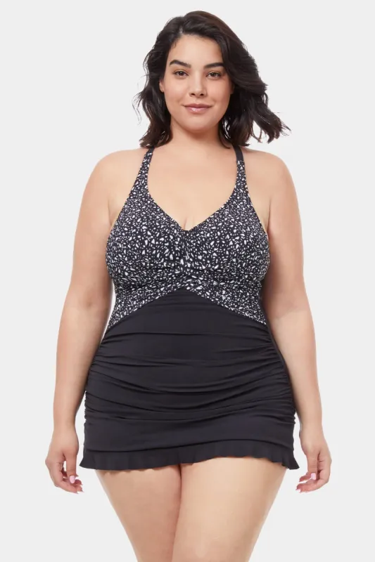 Plus Bash Halter Neck Ruffle Hem Swim Dress sold by Lord & Taylor