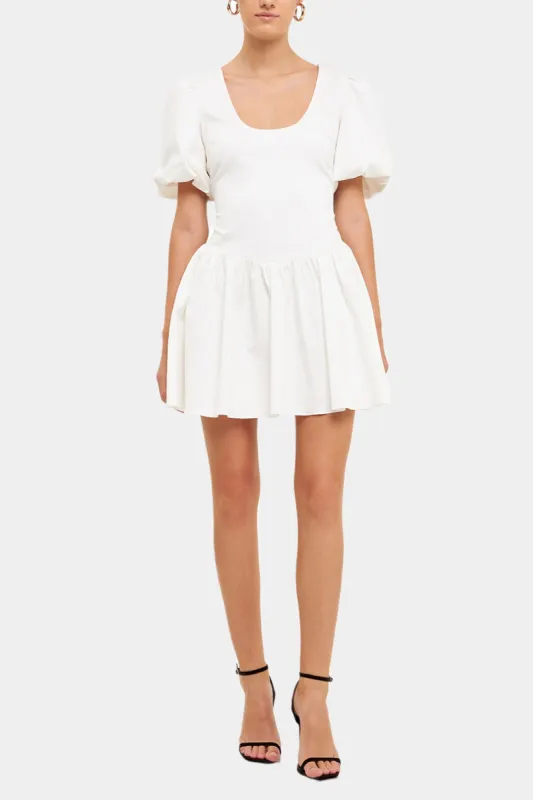 Contrast Bow Low Back Mini Dress sold by Lord & Taylor