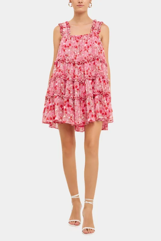 Floral Chiffon Flounce Mini Dress sold by Lord & Taylor