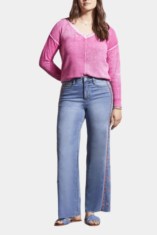 Brooke Hugging Side Embroidered Jeans sold by Lord & Taylor