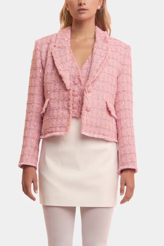 Tweed Fringed Fitted Blazer sold by Lord & Taylor