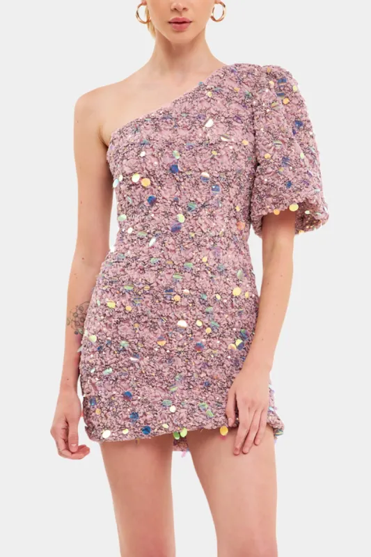 One Shoulder Sequin Mini Dress sold by Lord & Taylor