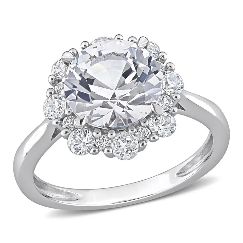 10k White Gold Created White Sapphire Ring sold by Lord & Taylor