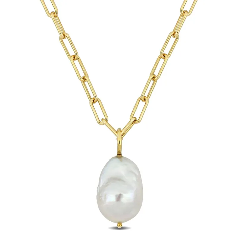 Cultured Freshwater Pearl Oval Link Necklace sold by Lord & Taylor