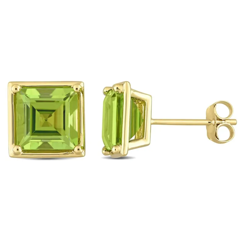 14k Yellow Gold Square Peridot Earrings sold by Lord & Taylor