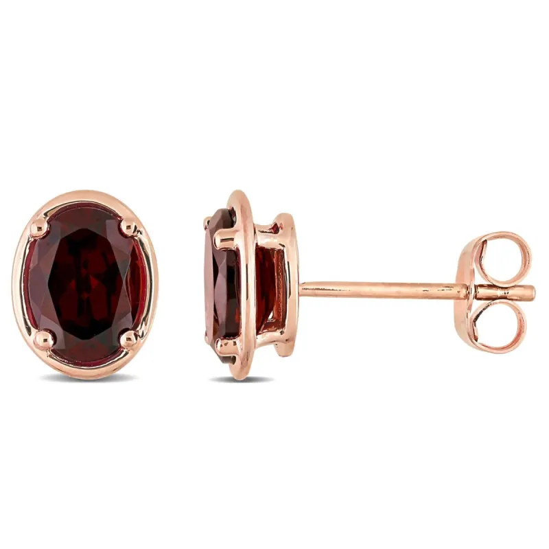 14k Rose Gold Oval Garnet Earrings sold by Lord & Taylor