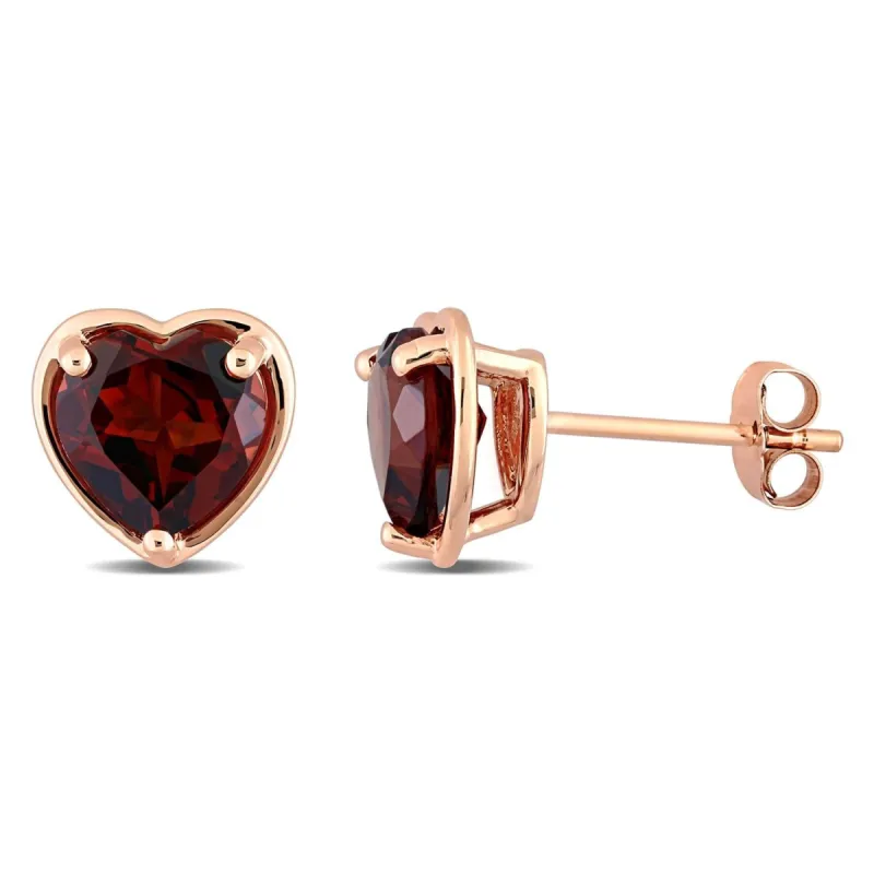14k Rose Gold Garnet Heart Earrings sold by Lord & Taylor