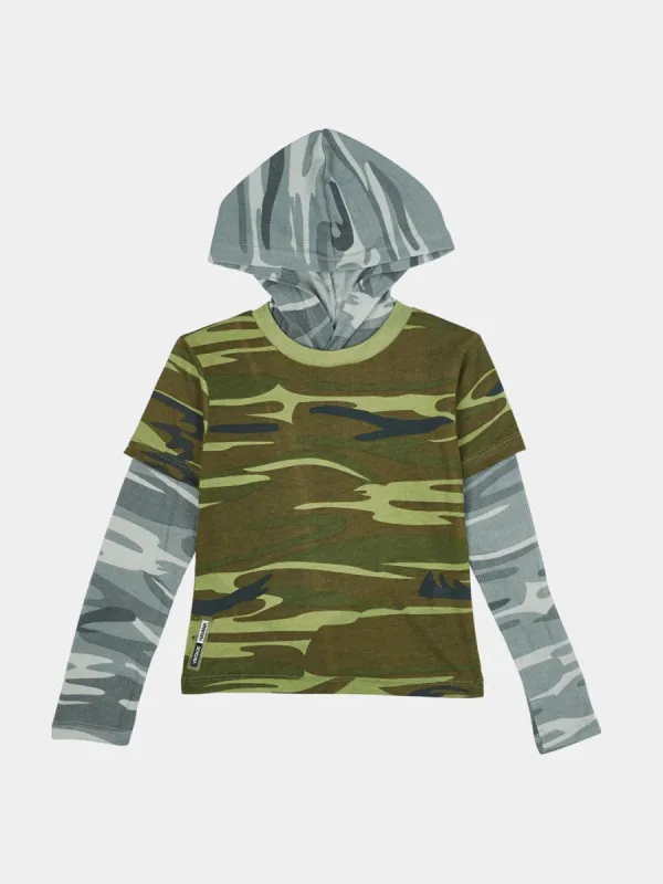 Boys Long Sleeve Camo Layered Thermal T-Shirt sold by Lord & Taylor