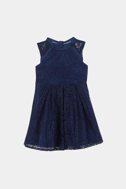 Girls Fit & Flare Crochet Trim Lace Dress sold by Lord & Taylor