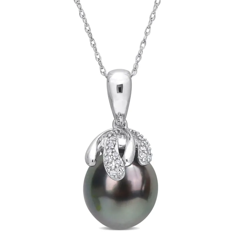 14k White Gold Cultured Pearl & Diamond Accent Necklace sold by Lord & Taylor