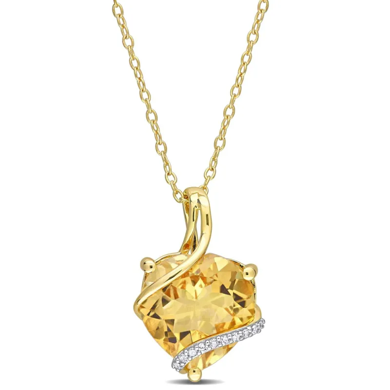 Citrine & Diamond Accent Heart Necklace sold by Lord & Taylor