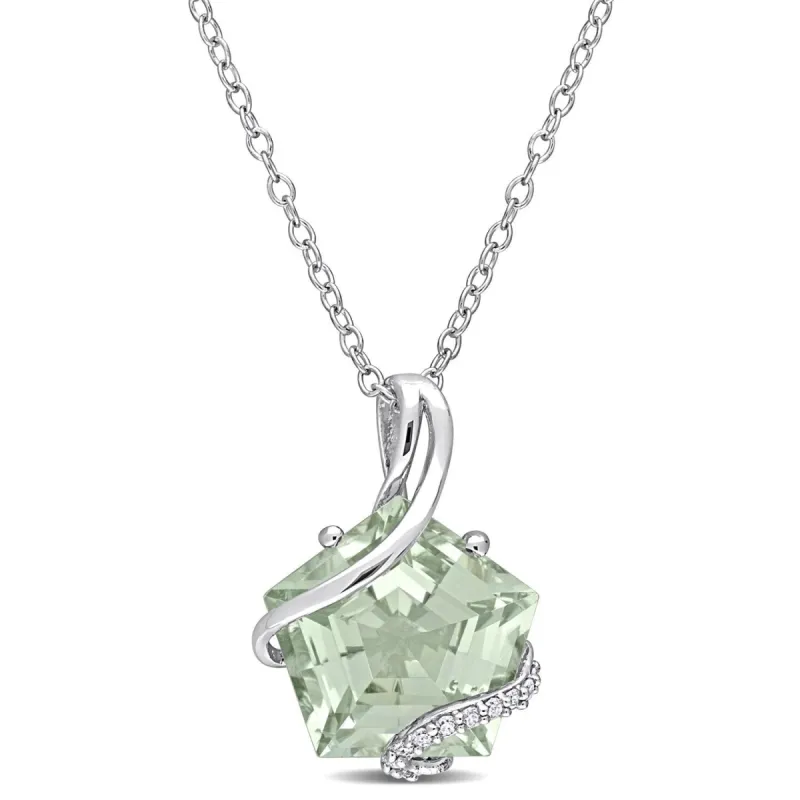 Green Quartz & Diamond Accent Necklace sold by Lord & Taylor