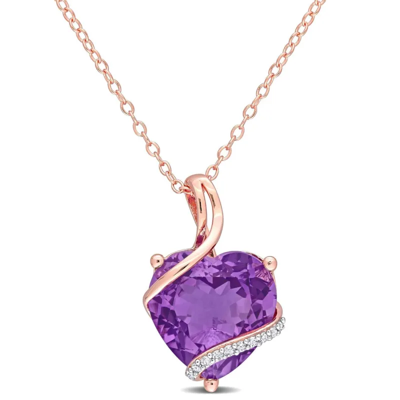 Amethyst & Diamond Accent Heart Necklace sold by Lord & Taylor