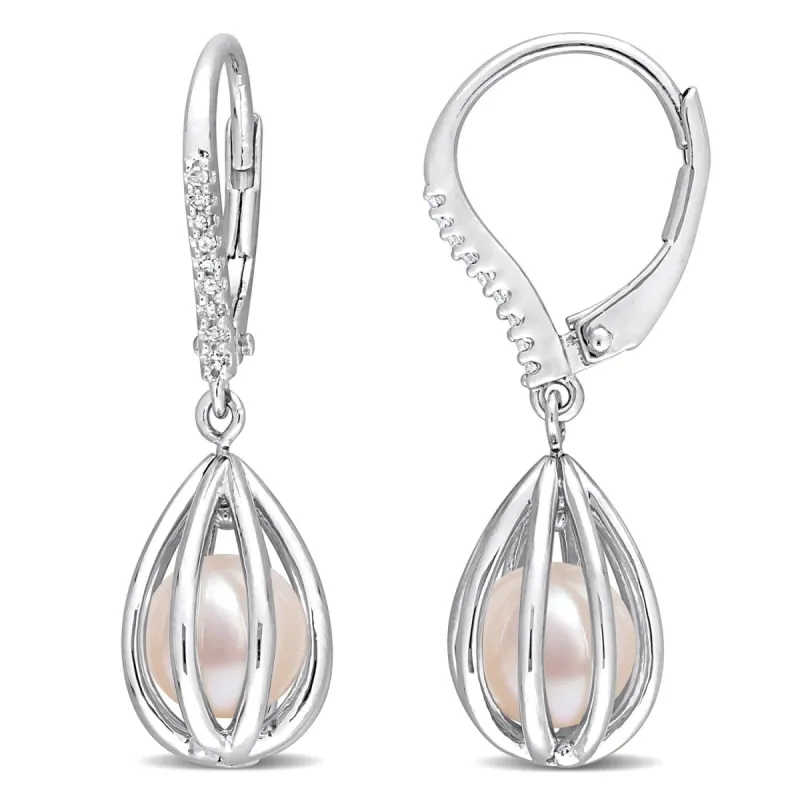 Cultured Pearl and Diamond Earrings sold by Lord & Taylor
