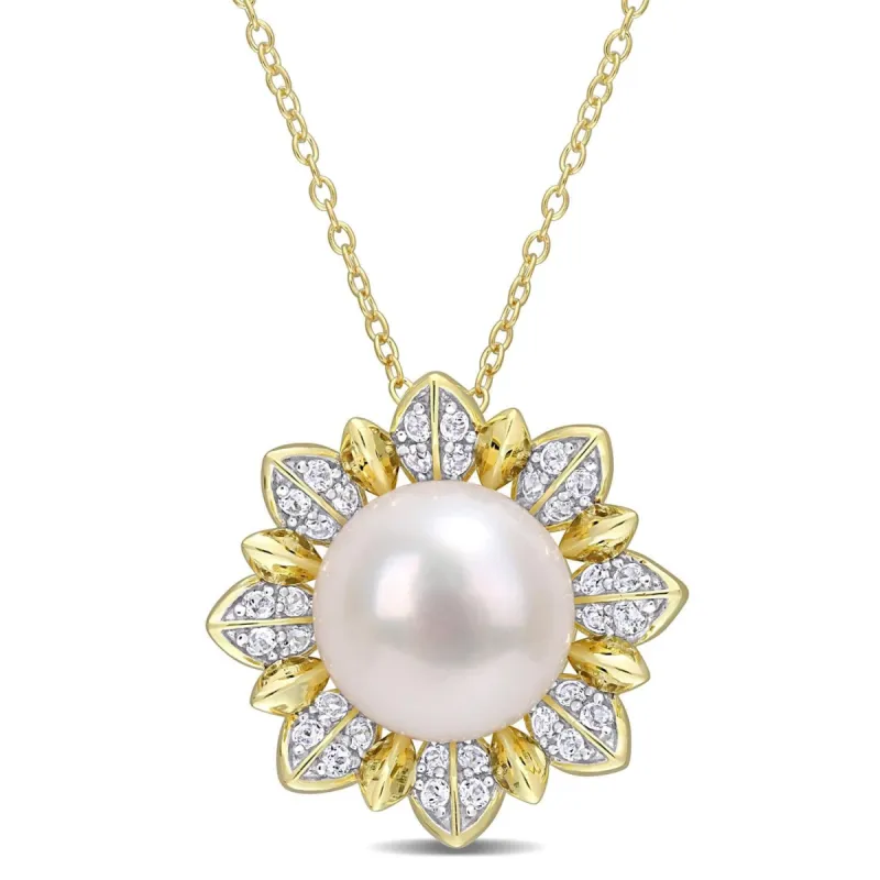 Cultured Freshwater Pearl and White Topaz Necklace sold by Lord & Taylor