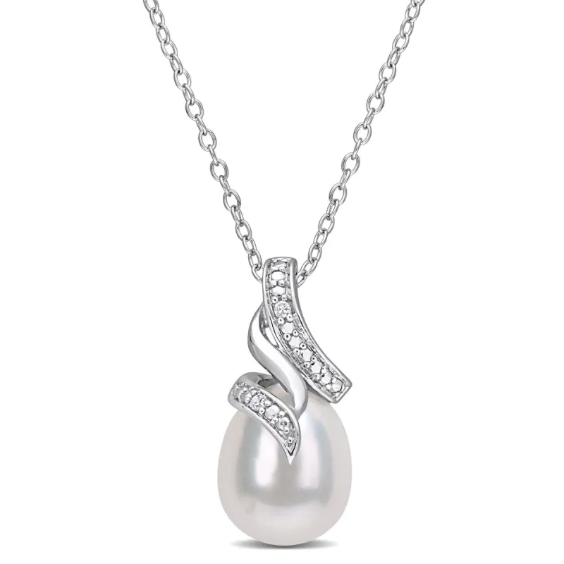 Freshwater Cultured Pearl and Diamond Necklace sold by Lord & Taylor