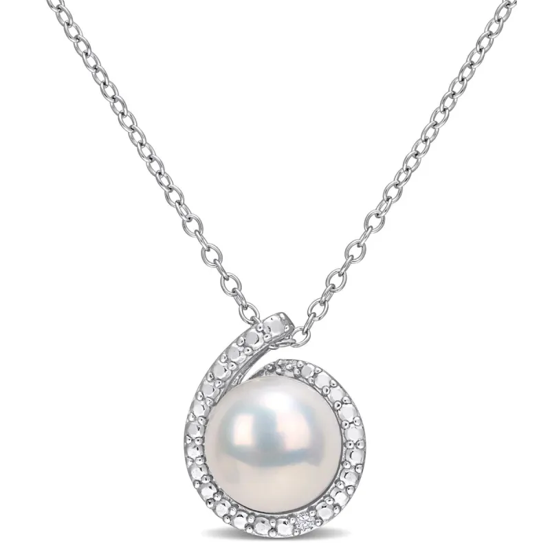Freshwater Cultured Pearl and Diamond Necklace sold by Lord & Taylor