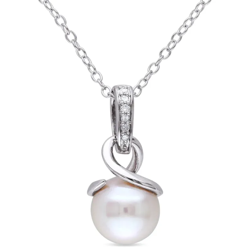 Cultured Freshwater Pearl and Diamond Necklace sold by Lord & Taylor